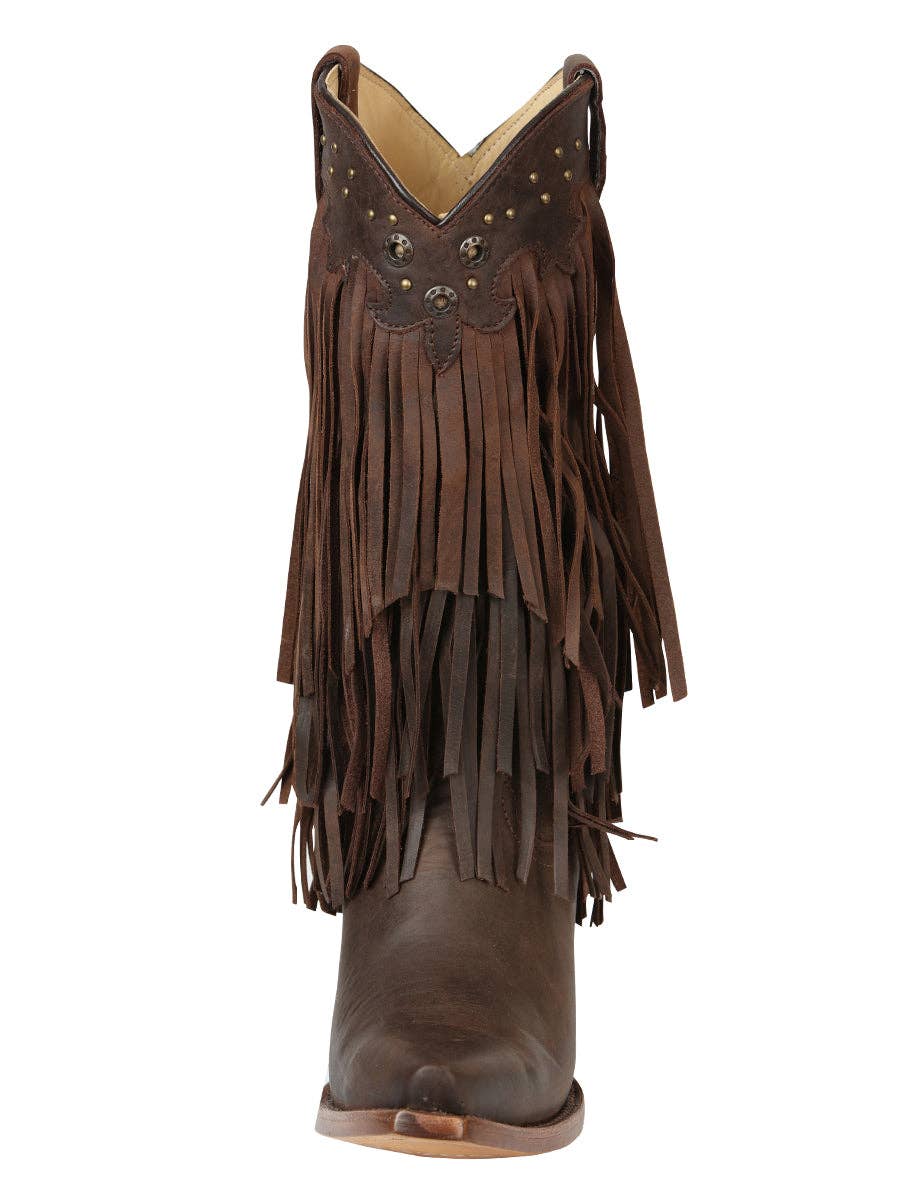El General Women’s Fringe Western Boots - Choco 45795: DAMA / 7.5 US-5/5.5 UK