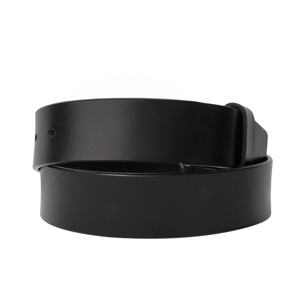 Men's Genuine Leather Snap Belt - Black/Brown: Black / 38