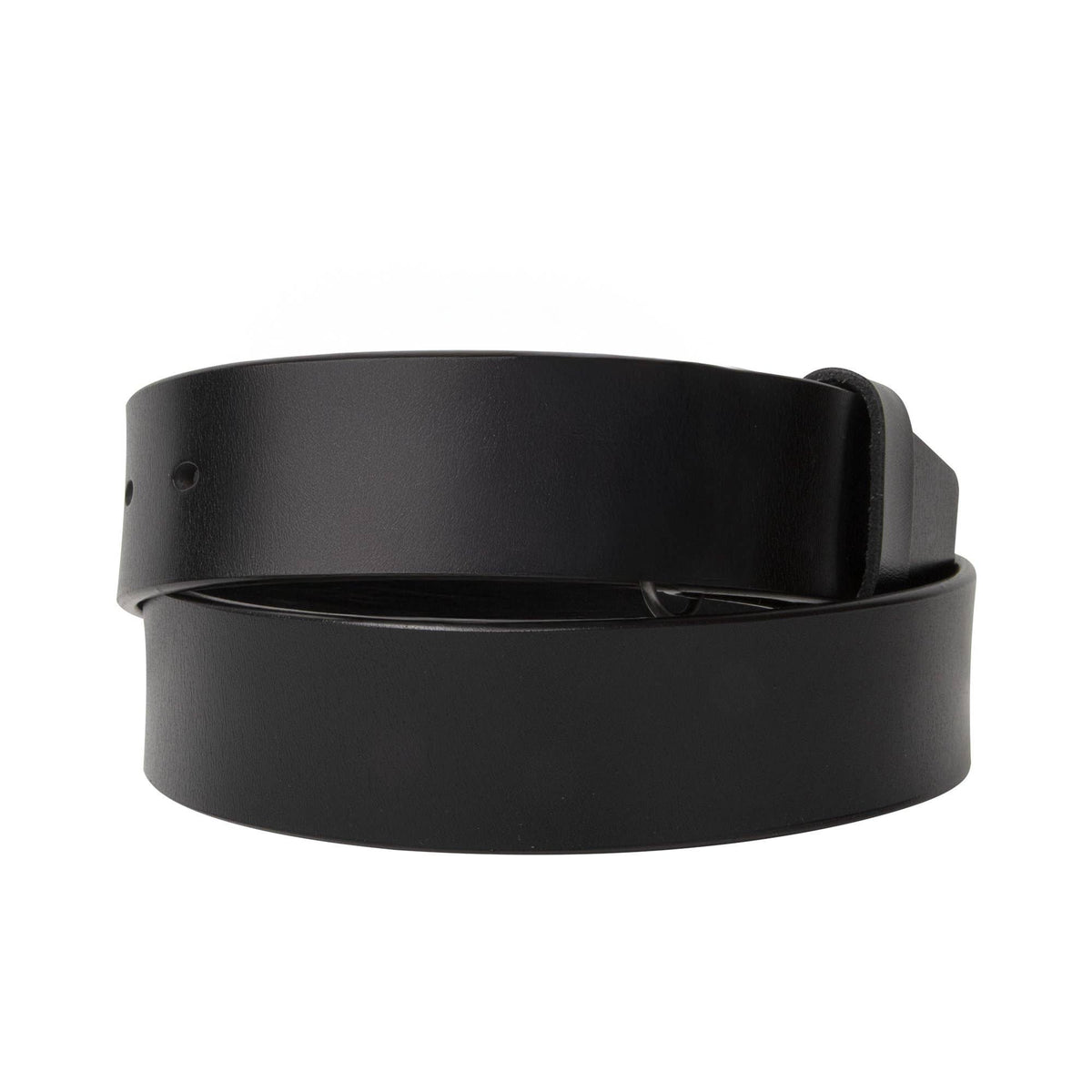 Men's Genuine Leather Snap Belt - Black/Brown: Black / 38