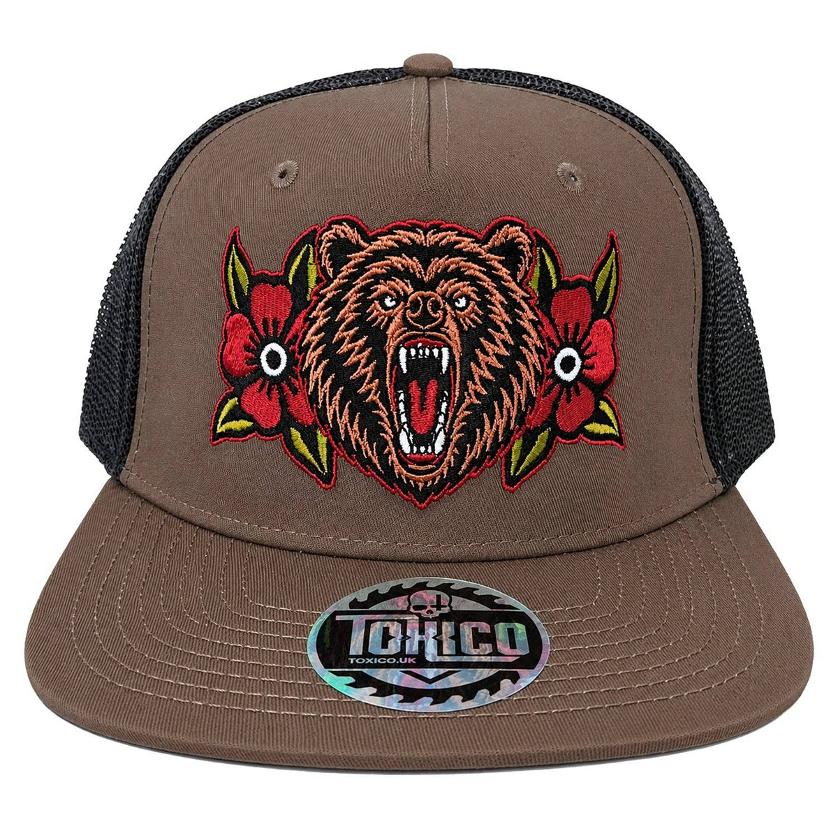 Bear Mesh Snapback: Brown/Black