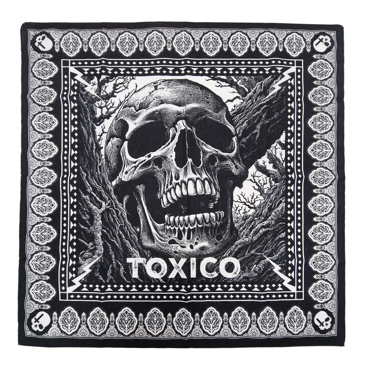 Rotting Skull Bandana: Black
