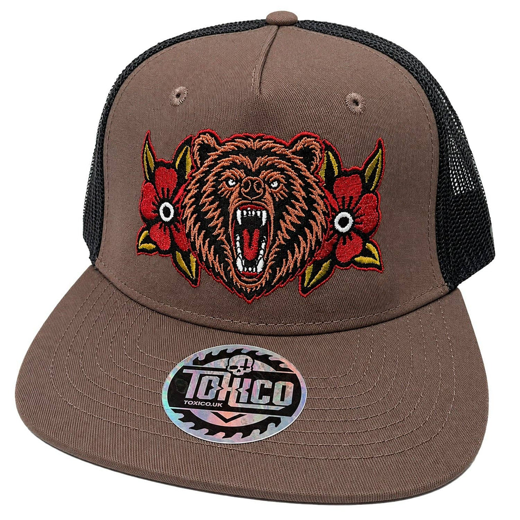 Bear Mesh Snapback: Brown/Black