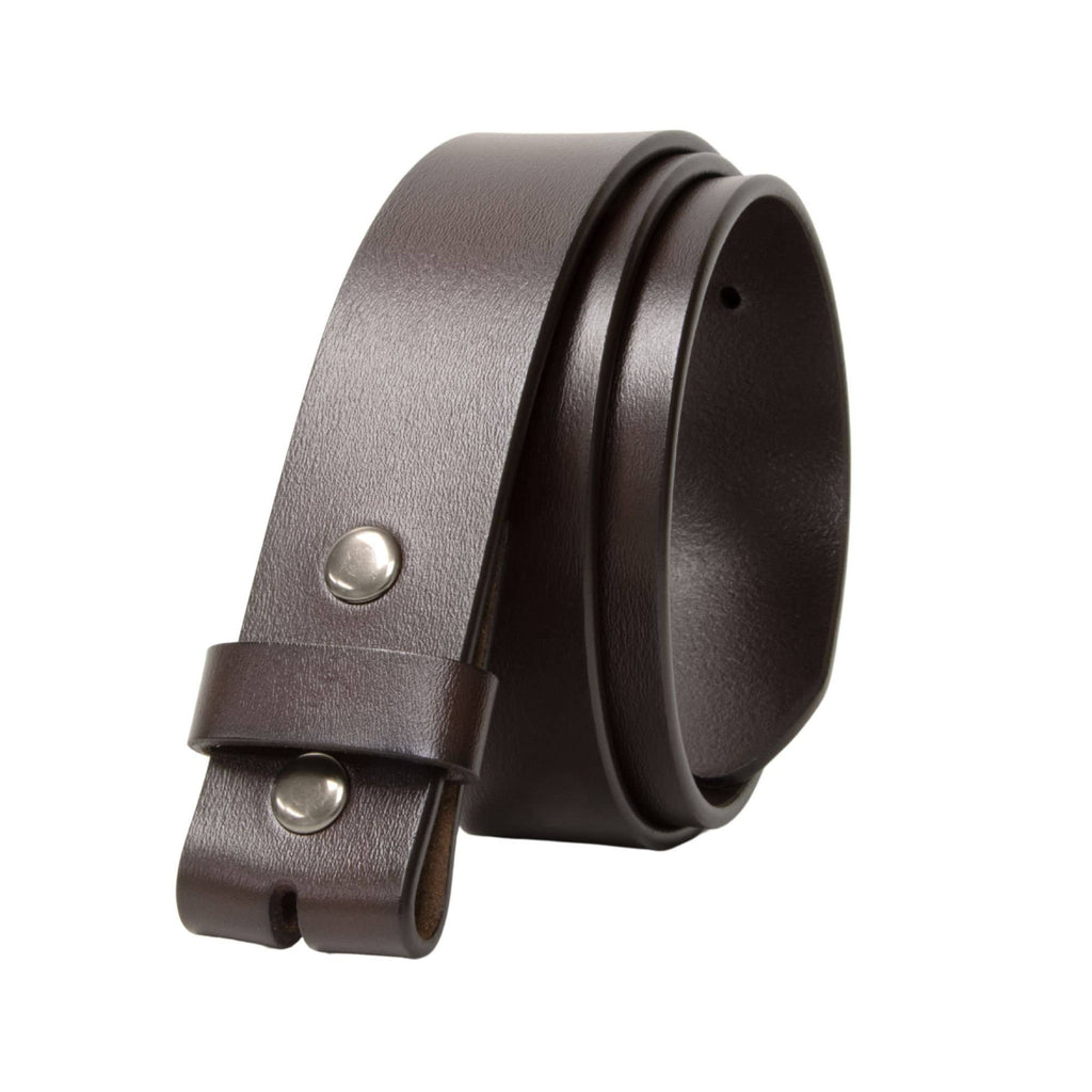 Men's Genuine Leather Snap Belt - Black/Brown: Black / 38