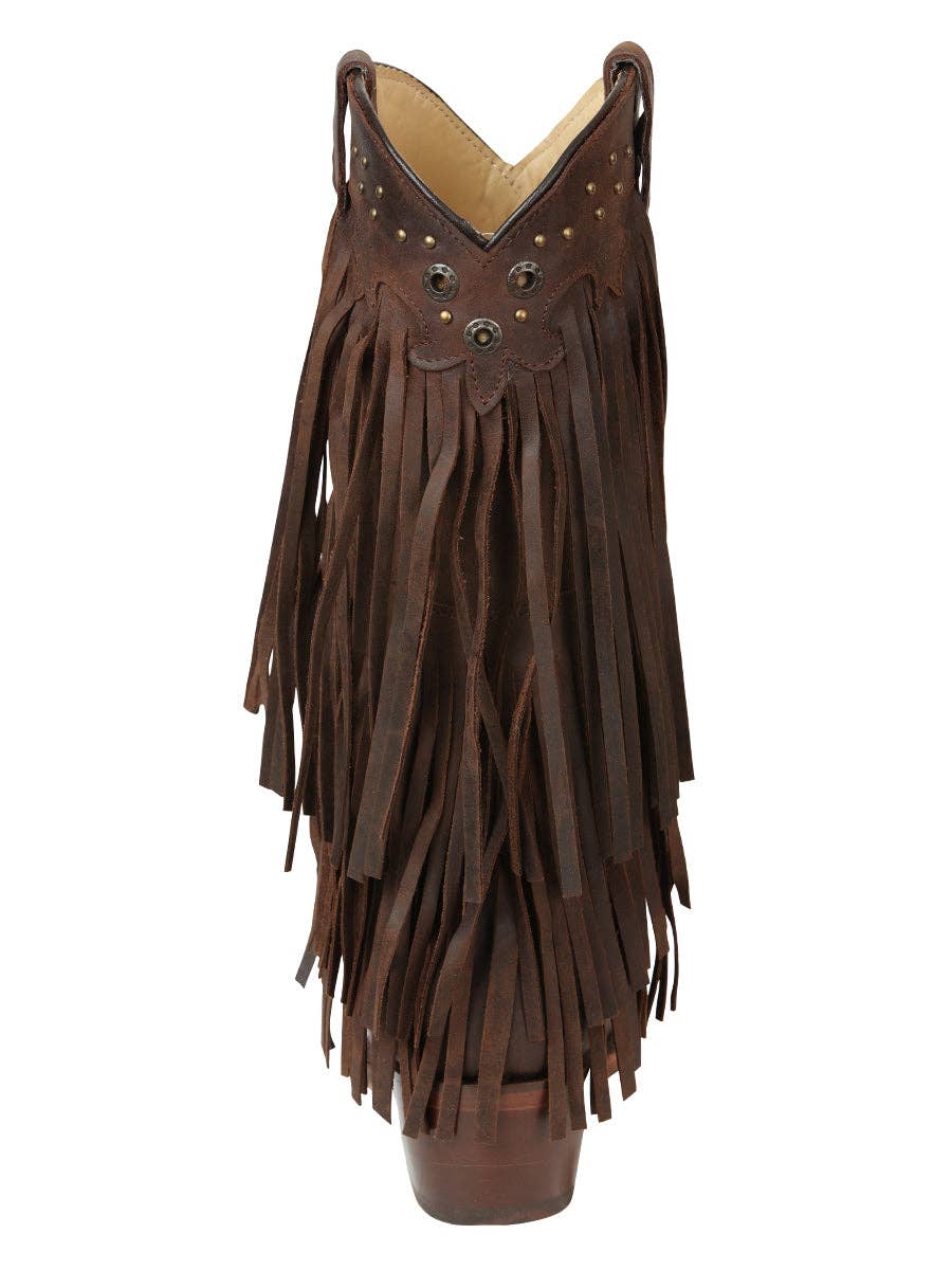 El General Women’s Fringe Western Boots - Choco 45795: DAMA / 7.5 US-5/5.5 UK