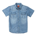 The Wyatt Pearl Snap Short Sleeve: Vintage Denim