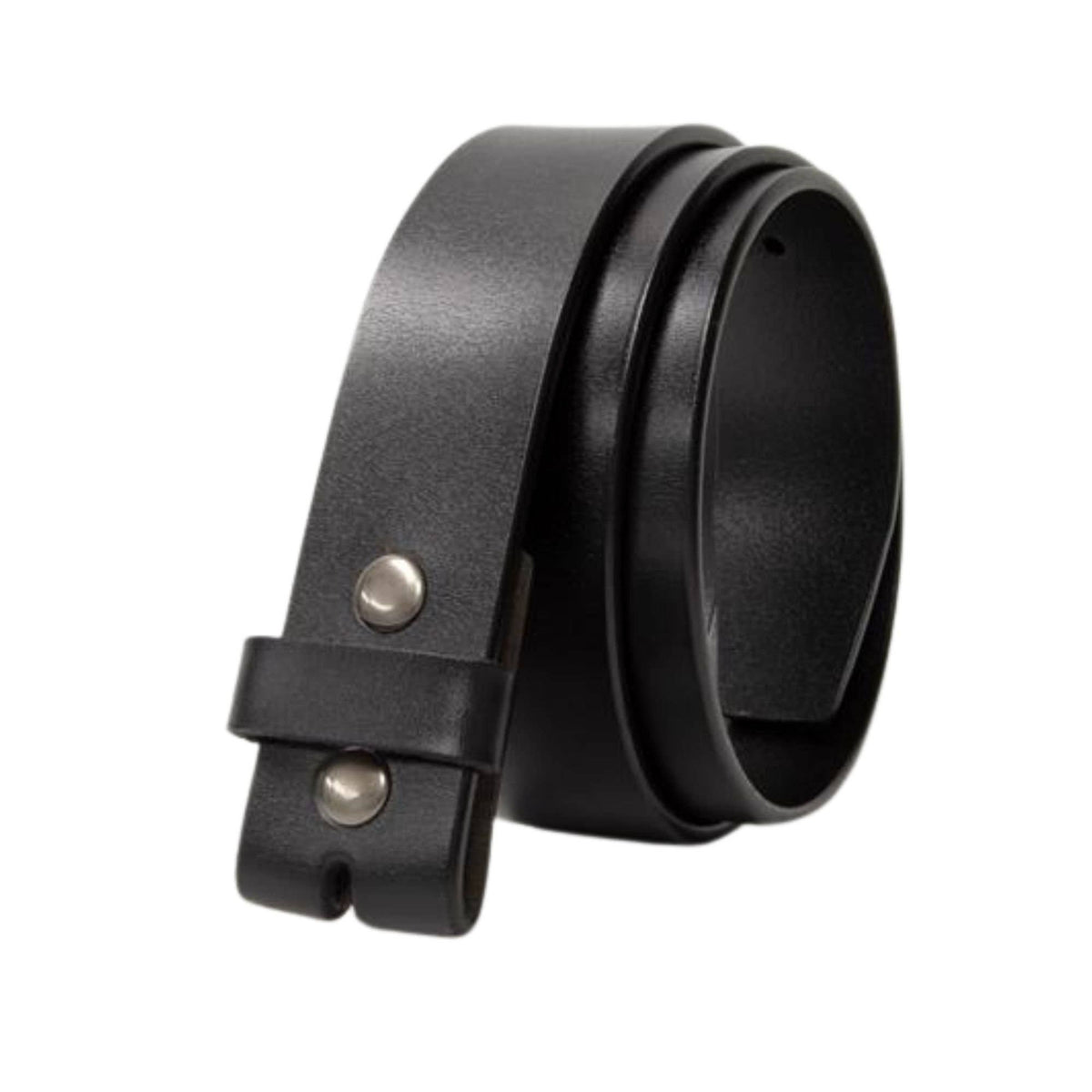 Men's Genuine Leather Snap Belt - Black/Brown: Black / 38