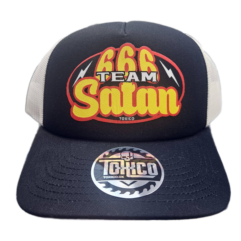 666 Team Satan Trucker Hat: Black/White