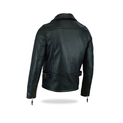 Adventure Mens Motorcycle Biker Style Jacket - Cowhide Milled Leather Jacket