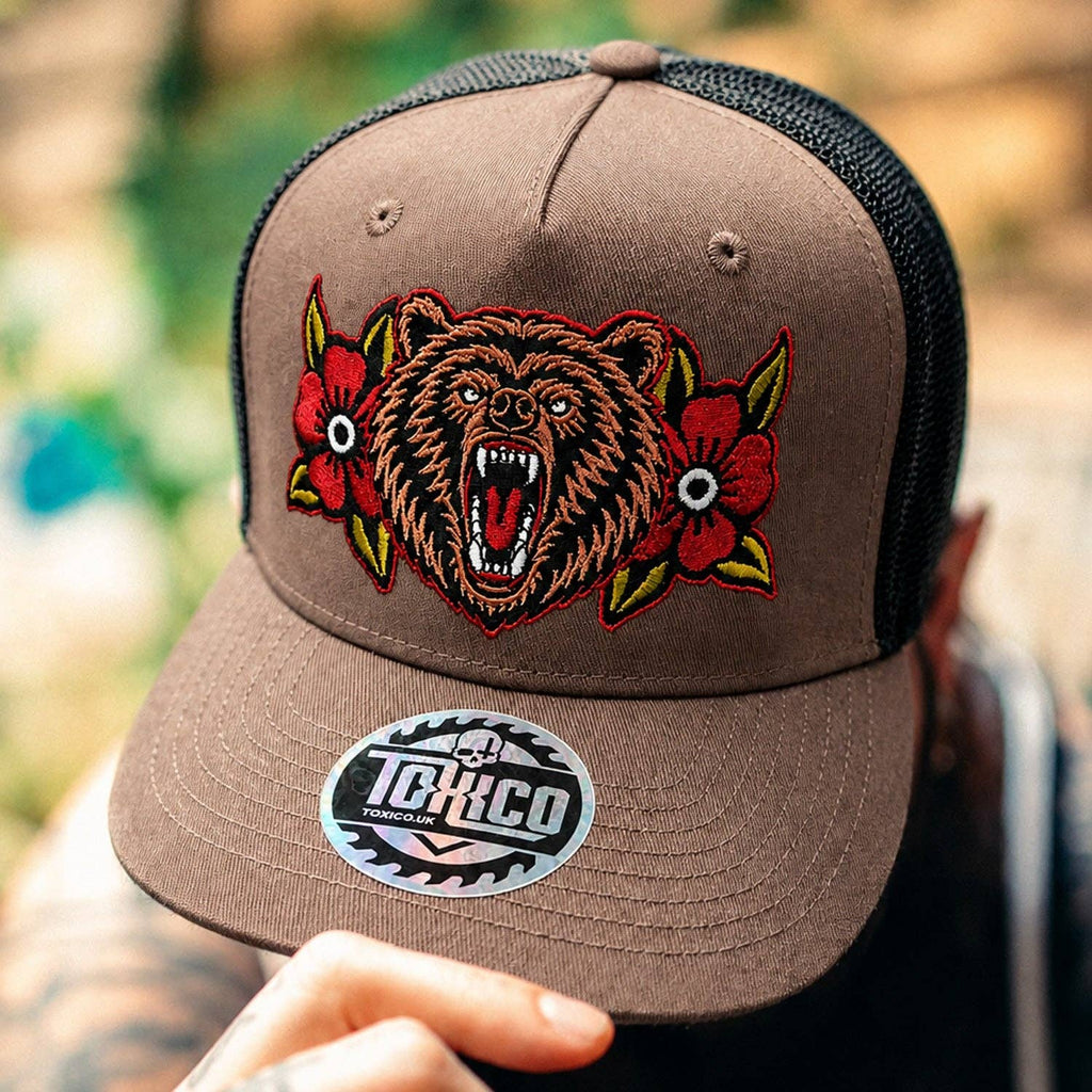 Bear Mesh Snapback: Brown/Black