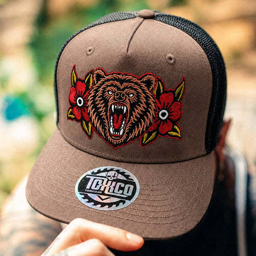 Bear Mesh Snapback: Brown/Black