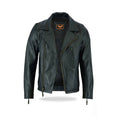 Adventure Mens Motorcycle Biker Style Jacket - Cowhide Milled Leather Jacket