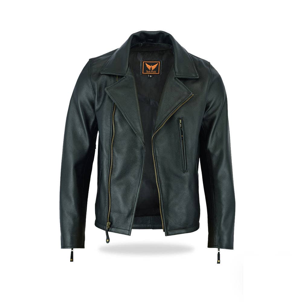 Adventure Mens Motorcycle Biker Style Jacket - Cowhide Milled Leather Jacket