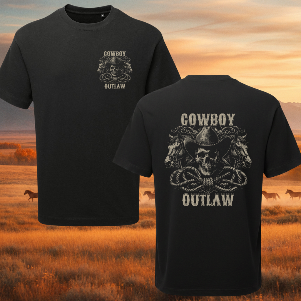 Cowboy Outlaw Premium Tee: Black
