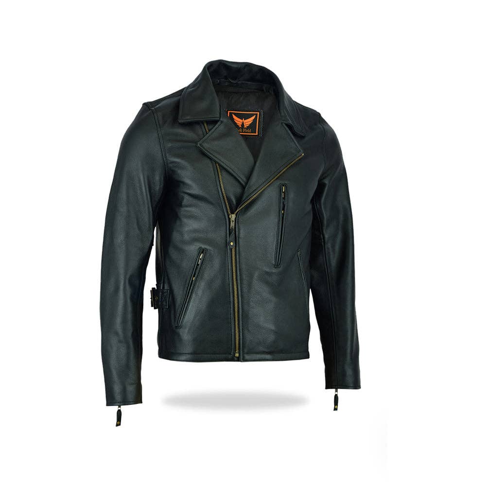 Adventure Mens Motorcycle Biker Style Jacket - Cowhide Milled Leather Jacket