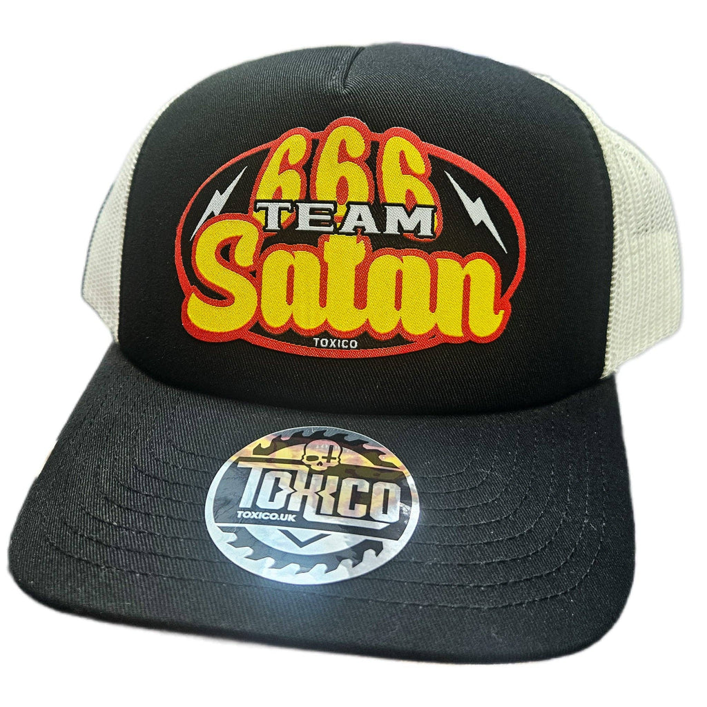 666 Team Satan Trucker Hat: Black/White