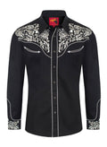 Men's Western Cowboy Embroidery Shirt -PS500L-EC-562