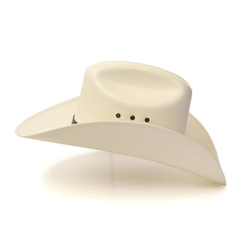 Western Cattleman Straw Hat with Silver Concho Band 7-1/8. A57