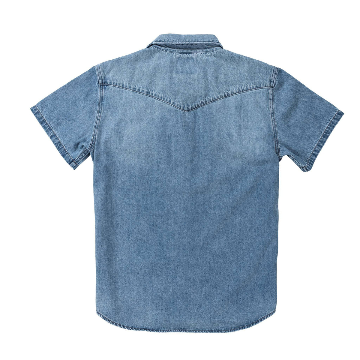 The Wyatt Pearl Snap Short Sleeve: Vintage Denim