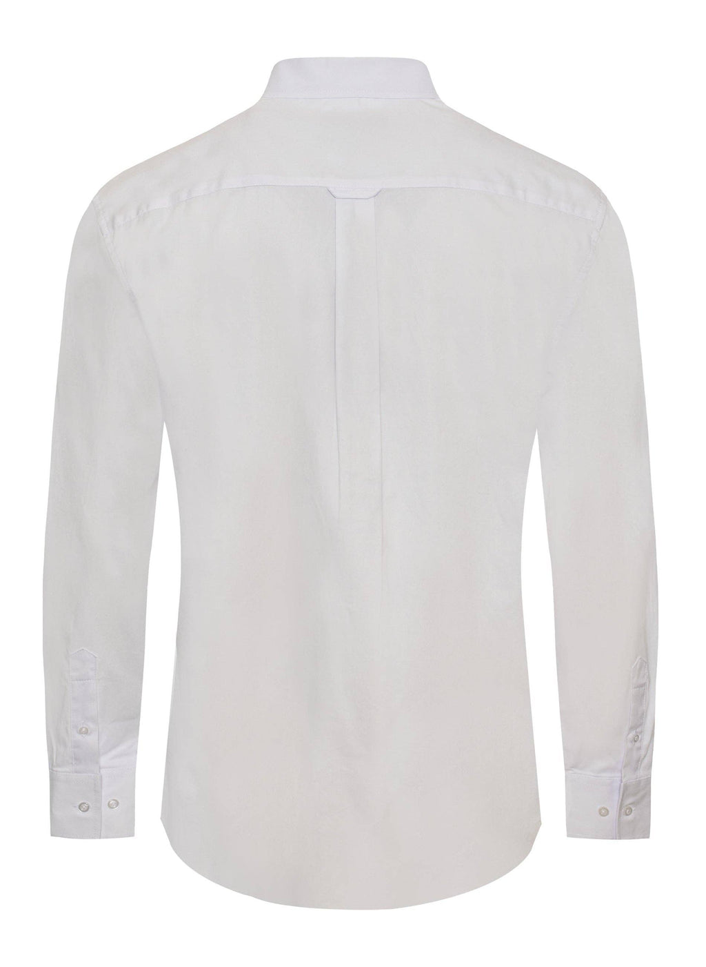 Men’s Solid Western 100% Cotton Twill Button Down Shirt-AC110L-WHITE
