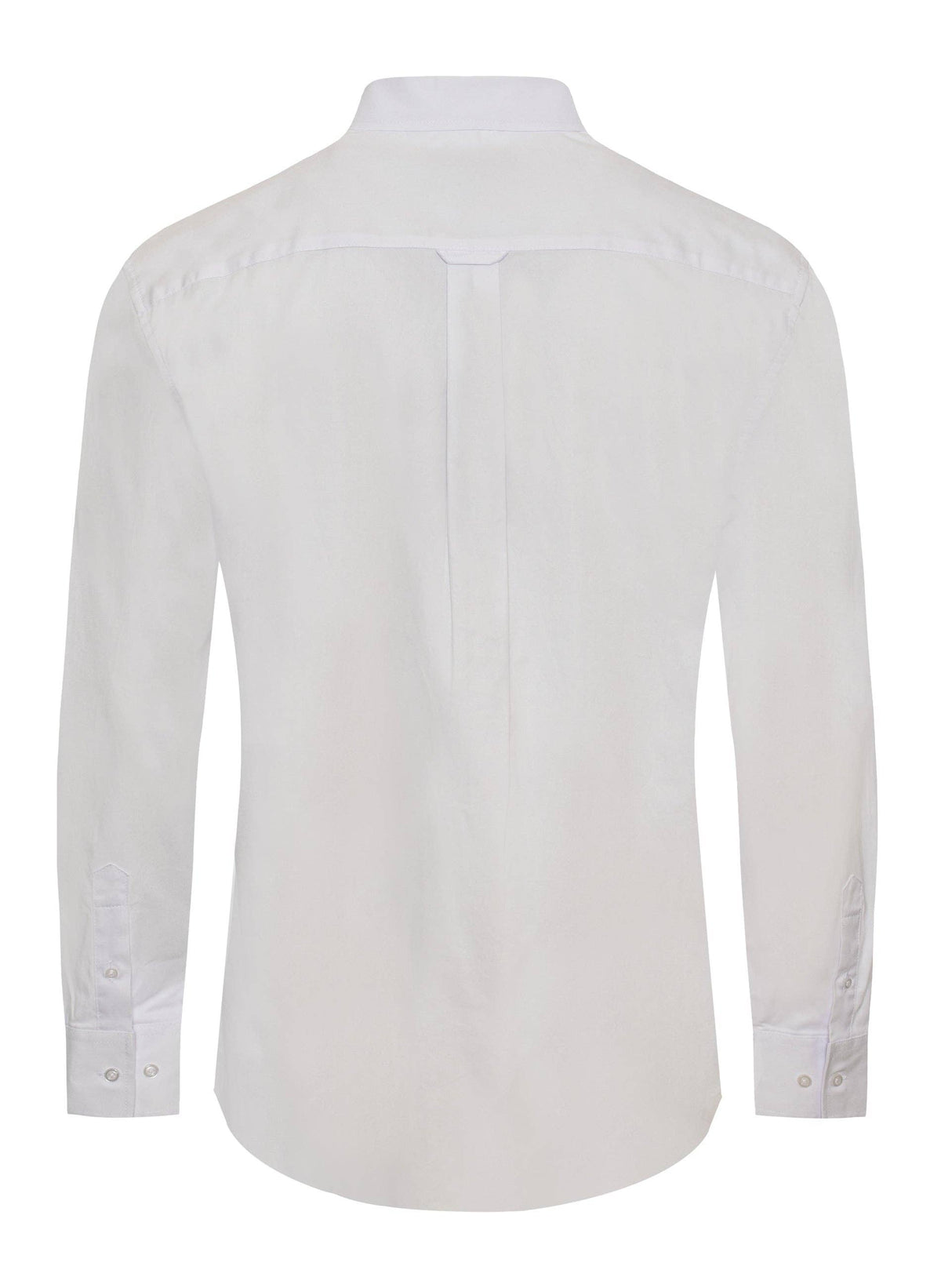 Men’s Solid Western 100% Cotton Twill Button Down Shirt-AC110L-WHITE