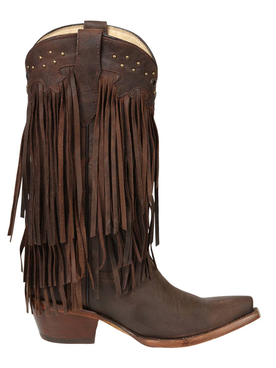 El General Women’s Fringe Western Boots - Choco 45795: DAMA / 7.5 US-5/5.5 UK