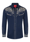 Men's Western Cowboy Embroidery Shirt -PS500L-EC-569