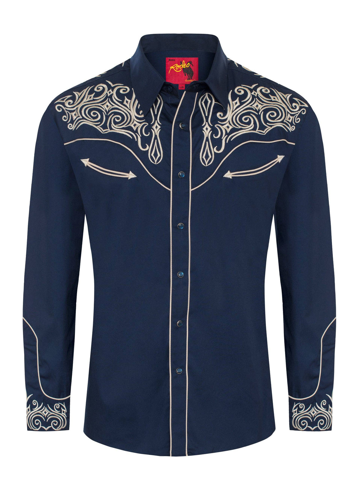 Men's Western Cowboy Embroidery Shirt -PS500L-EC-569