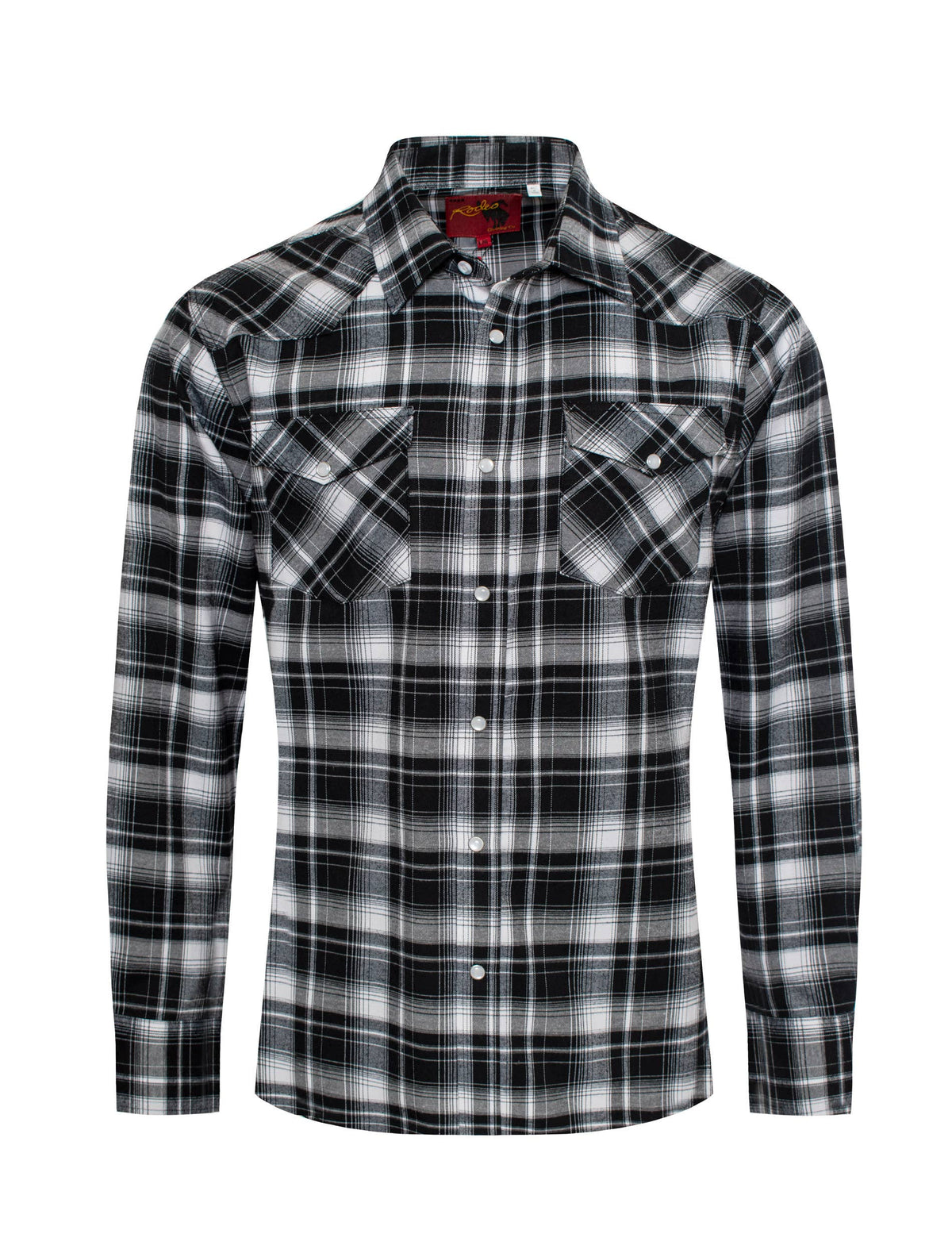 Men's Western Long Sleeve Flannel Shirts With Snap Buttons
